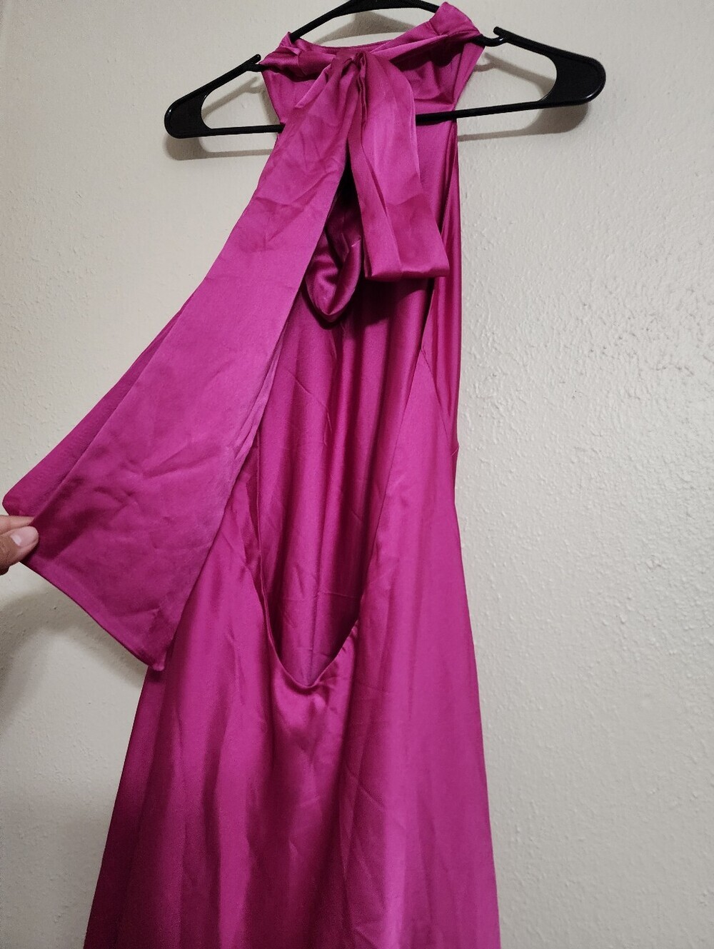 Show Me Your MuMu Lisa Rich Magenta Luxe Satin Maxi Dress Wedding Party Prom - Picture 12 of 12